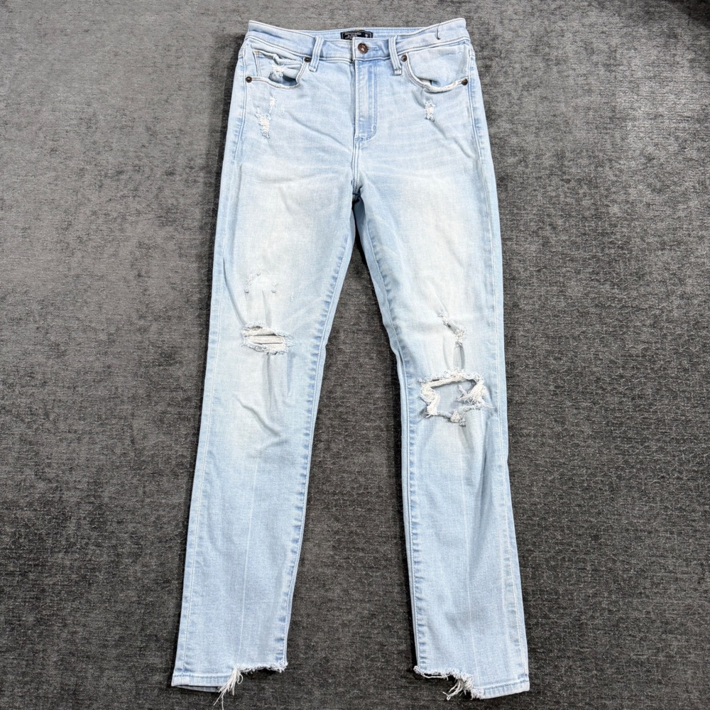 Abercrombie & Fitch Simone High Rise Ankle Distressed Jeans Light Wash 28/6